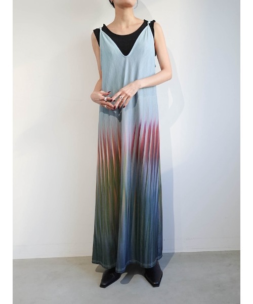 sahara(サハラ)の「Art Line Print 2piece Dress(ワンピース・レディース・ライトブルー/ブラック/ベージュ・FREE)」の16枚目の写真