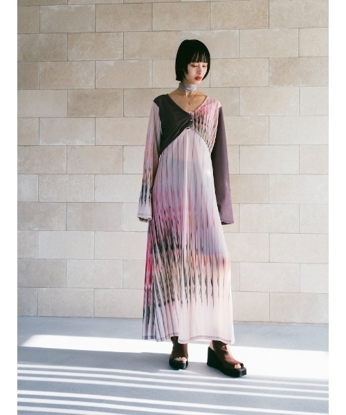 sahara(サハラ)の「Art Line Print 2piece Dress(ワンピース・レディース・ライトブルー/ブラック/ベージュ・FREE)」の17枚目の写真