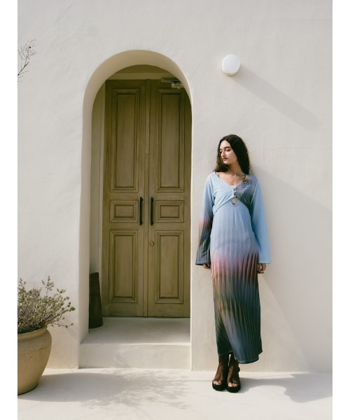 sahara(サハラ)の「Art Line Print 2piece Dress(ワンピース・レディース・ライトブルー/ブラック/ベージュ・FREE)」の5枚目の写真