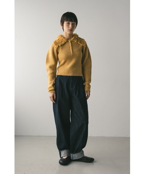 STYLEMIXER(スタイルミキサー)の「ロールアップタックデニム(デニムパンツ・レディース・インディゴブルー/ブラック・SMALL/MEDIUM/LARGE)」の11枚目の写真