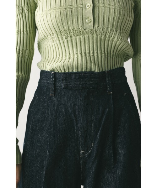 STYLEMIXER(スタイルミキサー)の「ロールアップタックデニム(デニムパンツ・レディース・インディゴブルー/ブラック・SMALL/MEDIUM/LARGE)」の12枚目の写真