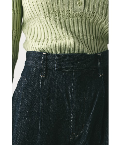 STYLEMIXER(スタイルミキサー)の「ロールアップタックデニム(デニムパンツ・レディース・インディゴブルー/ブラック・SMALL/MEDIUM/LARGE)」の13枚目の写真