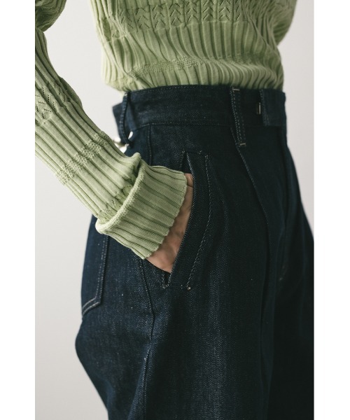 STYLEMIXER(スタイルミキサー)の「ロールアップタックデニム(デニムパンツ・レディース・インディゴブルー/ブラック・SMALL/MEDIUM/LARGE)」の14枚目の写真