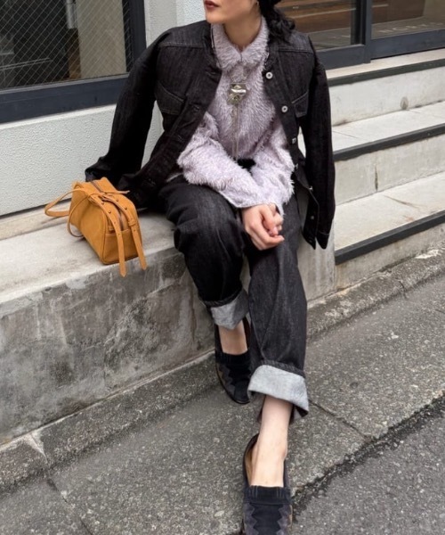 STYLEMIXER(スタイルミキサー)の「ロールアップタックデニム(デニムパンツ・レディース・インディゴブルー/ブラック・SMALL/MEDIUM/LARGE)」の20枚目の写真