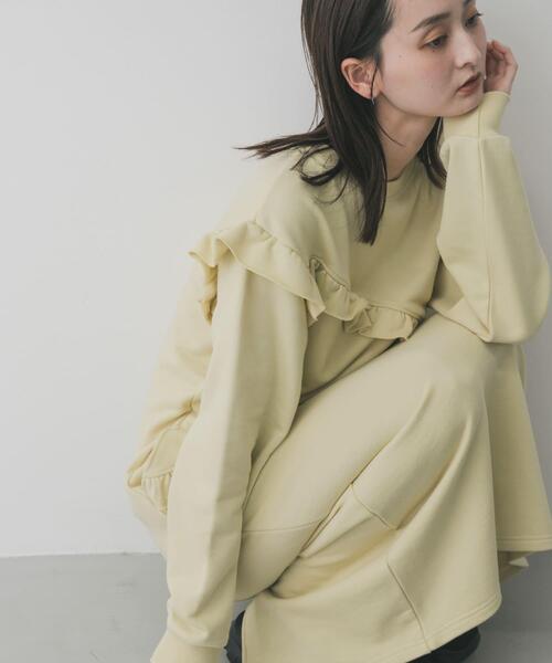 SENSE OF PLACE by URBAN RESEARCH（センスオブプレイスバイアーバンリサーチ）の「フリルカットワンピース（ワンピース・レディース・ブラック/グレー/ベージュ・ONE/S）」の3枚目の写真