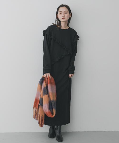 SENSE OF PLACE by URBAN RESEARCH（センスオブプレイスバイアーバンリサーチ）の「フリルカットワンピース（ワンピース・レディース・ブラック/グレー/ベージュ・ONE/S）」の21枚目の写真