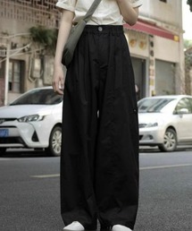 SHOUYO（ショウヨウ）の「超ワイドルーズパンツ／オフホワイト・ブラック（スラックス）」