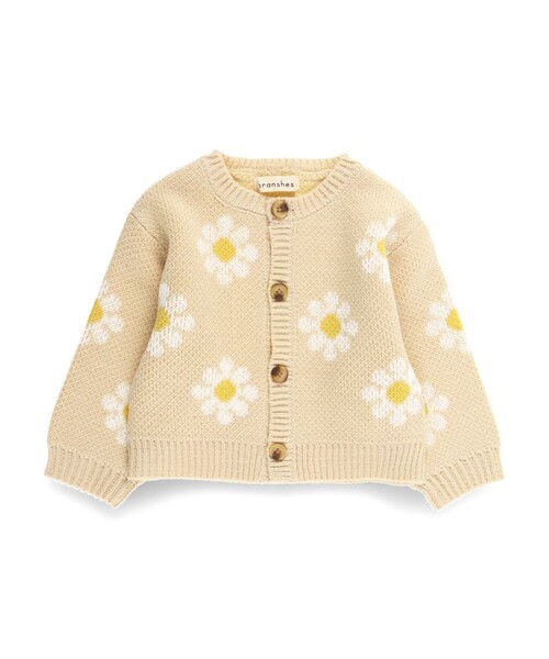 BRANSHES（ブランシェス）の「【お花シリーズ】ジャガードカーディガン（その他ベビー用品・キッズ・アイボリー・FREE）」の2枚目の写真