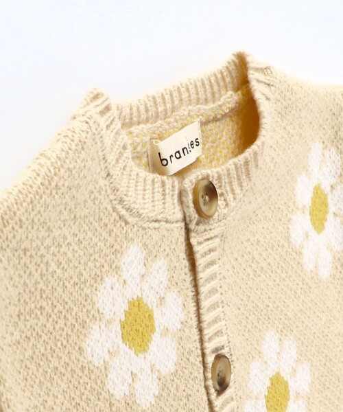 BRANSHES（ブランシェス）の「【お花シリーズ】ジャガードカーディガン（その他ベビー用品・キッズ・アイボリー・FREE）」の4枚目の写真