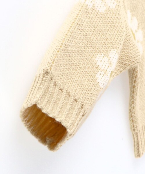 BRANSHES（ブランシェス）の「【お花シリーズ】ジャガードカーディガン（その他ベビー用品・キッズ・アイボリー・FREE）」の5枚目の写真