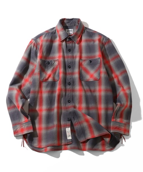 HOUSTON(ヒューストン)の「【HOUSTON/ヒューストン】VINTAGE OMBRE CHECK VIYELLA SHIRT / ビンテージオンブレーチェックビエラシャツ(シャツ/ブラウス・メンズ・グレー系/ブラック系/カーキ系・L/M/XL)」の2枚目の写真