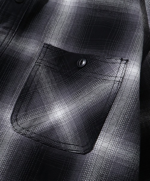 HOUSTON(ヒューストン)の「【HOUSTON/ヒューストン】VINTAGE OMBRE CHECK VIYELLA SHIRT / ビンテージオンブレーチェックビエラシャツ(シャツ/ブラウス・メンズ・グレー系/ブラック系/カーキ系・L/M/XL)」の10枚目の写真