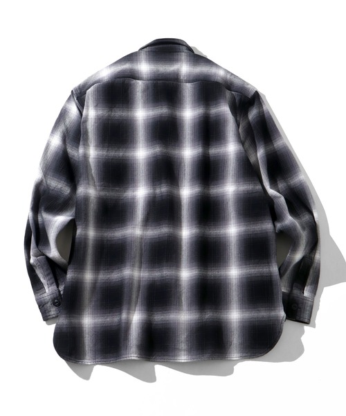 HOUSTON(ヒューストン)の「【HOUSTON/ヒューストン】VINTAGE OMBRE CHECK VIYELLA SHIRT / ビンテージオンブレーチェックビエラシャツ(シャツ/ブラウス・メンズ・グレー系/ブラック系/カーキ系・L/M/XL)」の5枚目の写真