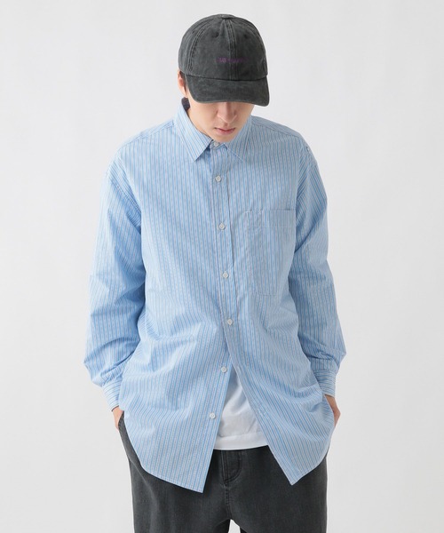 GEORGE'S（ジョージズ）の「ブロードストライプシャツ（シャツ/ブラウス・メンズ・ブルー/ライトグレー・LARGE/MEDIUM）」の19枚目の写真