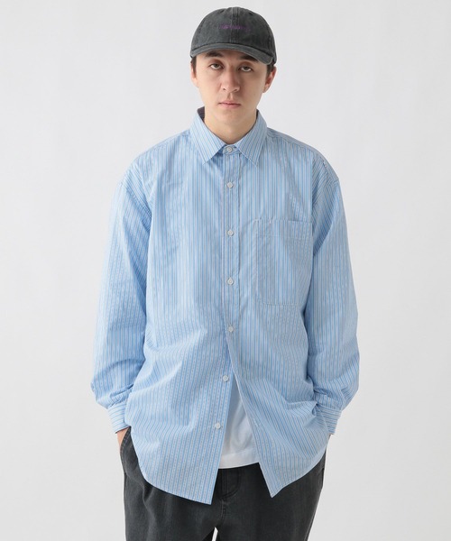 GEORGE'S（ジョージズ）の「ブロードストライプシャツ（シャツ/ブラウス・メンズ・ブルー/ライトグレー・LARGE/MEDIUM）」の20枚目の写真