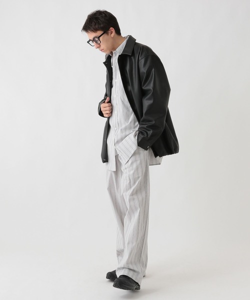 GEORGE'S（ジョージズ）の「ブロードストライプシャツ（シャツ/ブラウス・メンズ・ブルー/ライトグレー・LARGE/MEDIUM）」の4枚目の写真