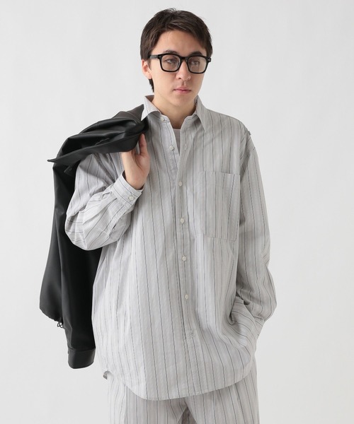 GEORGE'S（ジョージズ）の「ブロードストライプシャツ（シャツ/ブラウス・メンズ・ブルー/ライトグレー・LARGE/MEDIUM）」の10枚目の写真