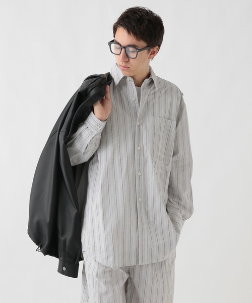 GEORGE'S（ジョージズ）の「ブロードストライプシャツ（シャツ/ブラウス・メンズ・ブルー/ライトグレー・LARGE/MEDIUM）」の11枚目の写真