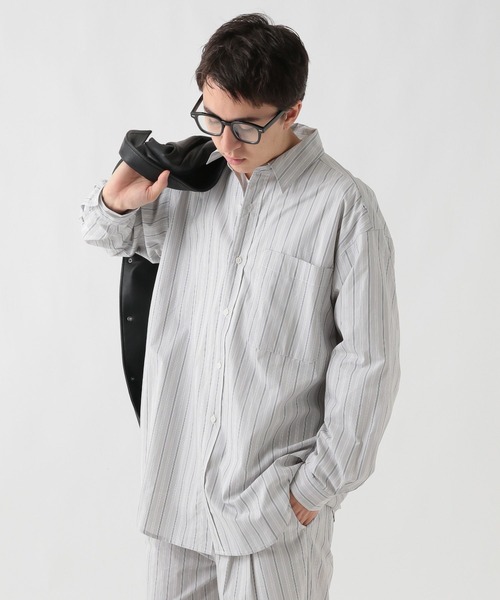 GEORGE'S（ジョージズ）の「ブロードストライプシャツ（シャツ/ブラウス・メンズ・ブルー/ライトグレー・LARGE/MEDIUM）」の13枚目の写真