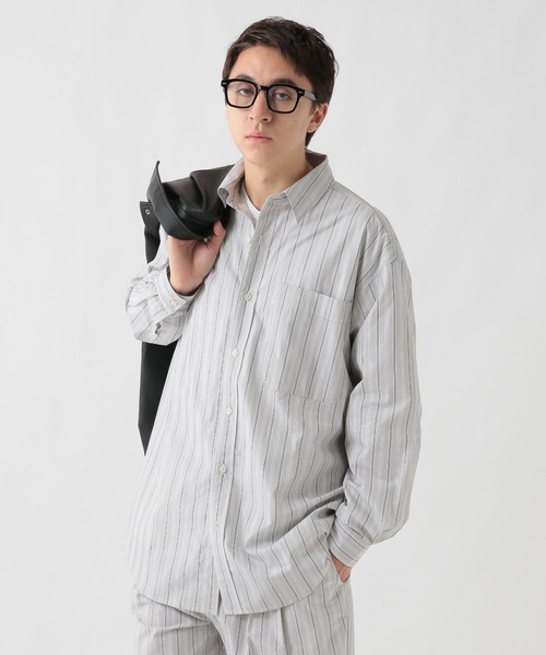 GEORGE'S（ジョージズ）の「ブロードストライプシャツ（シャツ/ブラウス・メンズ・ブルー/ライトグレー・LARGE/MEDIUM）」の14枚目の写真