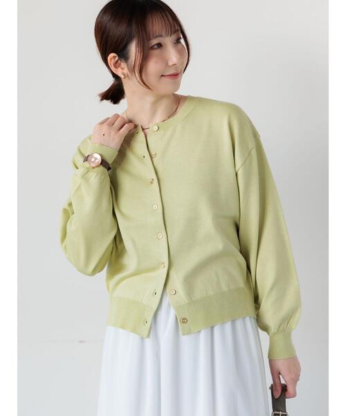 Te chichi TERRASSE（テチチテラス）の「金釦クルーネックカーディガン（カーディガン/ボレロ・レディース・チャコールグレー/イエロー/オフホワイト/ミント・F）」の16枚目の写真