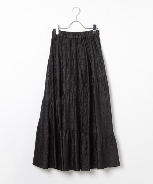 PAGEBOY（ページボーイ）の「クリンクルティアードスカート（スカート・レディース・ブラック/オフホワイト・FREE）」の18枚目の写真