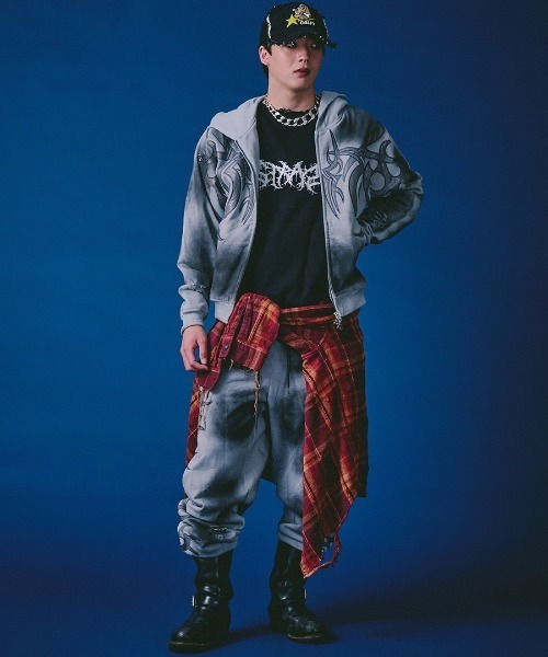 GALFY(ガルフィー)の「A'GEM/9 × .kom 『GALFY/ガルフィー』 汚れ部族スウェットパンツ(スウェットパンツ・メンズ・ホワイト/ブラック・L)」の5枚目の写真