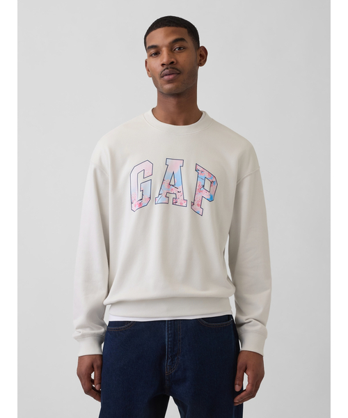 GAP(ギャップ)の「ヴィンテージソフト フレンチテリー オーバーサイズ SAKURA GAPロゴ スウェットシャツ(スウェット・メンズ・ホワイト/ネイビー・XL/L/M/S/XS)」の2枚目の写真