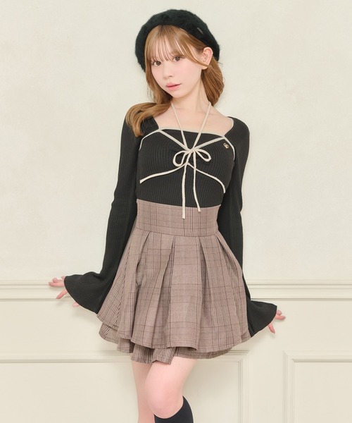 apres jour（アプレジュール）の「フロントリボンデザインニット（ニット/セーター・レディース・グレイッシュベージュ/ブラック/アイボリー・X-LARGE/フリー）」の9枚目の写真