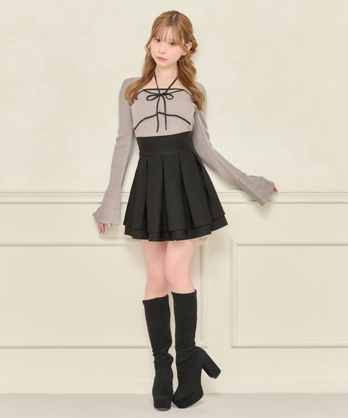 apres jour（アプレジュール）の「フロントリボンデザインニット（ニット/セーター・レディース・グレイッシュベージュ/ブラック/アイボリー・X-LARGE/フリー）」の17枚目の写真