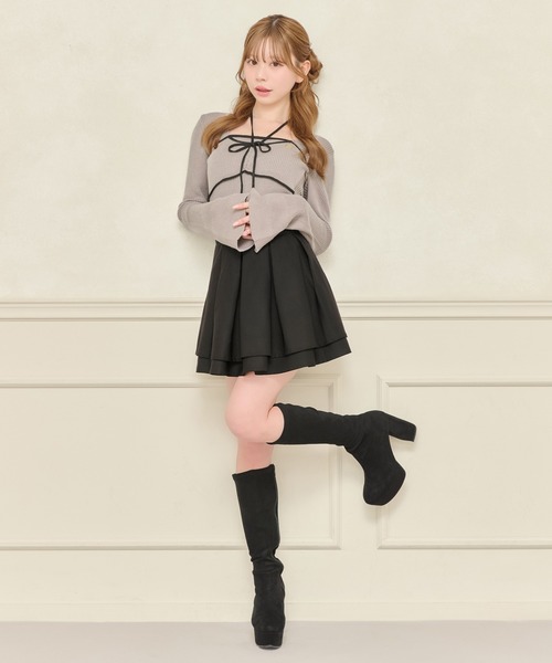 apres jour（アプレジュール）の「フロントリボンデザインニット（ニット/セーター・レディース・グレイッシュベージュ/ブラック/アイボリー・X-LARGE/フリー）」の18枚目の写真