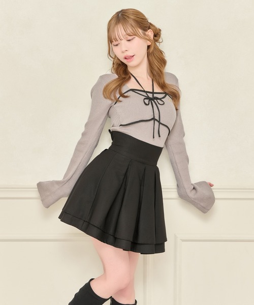 apres jour（アプレジュール）の「フロントリボンデザインニット（ニット/セーター・レディース・グレイッシュベージュ/ブラック/アイボリー・X-LARGE/フリー）」の14枚目の写真