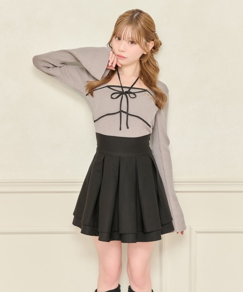 apres jour（アプレジュール）の「フロントリボンデザインニット（ニット/セーター・レディース・グレイッシュベージュ/ブラック/アイボリー・X-LARGE/フリー）」の15枚目の写真