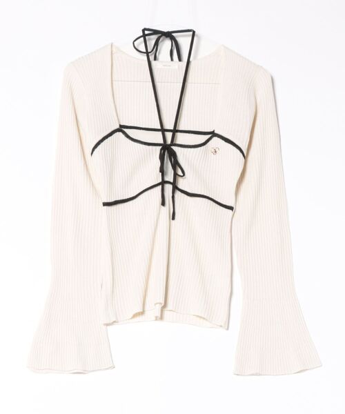 apres jour（アプレジュール）の「フロントリボンデザインニット（ニット/セーター・レディース・グレイッシュベージュ/ブラック/アイボリー・X-LARGE/フリー）」の20枚目の写真