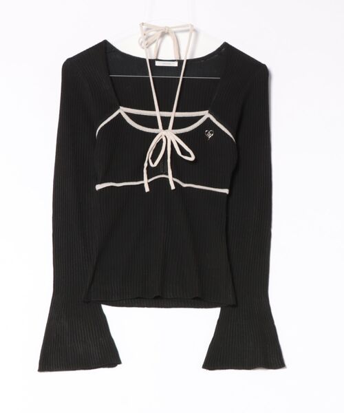 apres jour（アプレジュール）の「フロントリボンデザインニット（ニット/セーター・レディース・グレイッシュベージュ/ブラック/アイボリー・X-LARGE/フリー）」の21枚目の写真