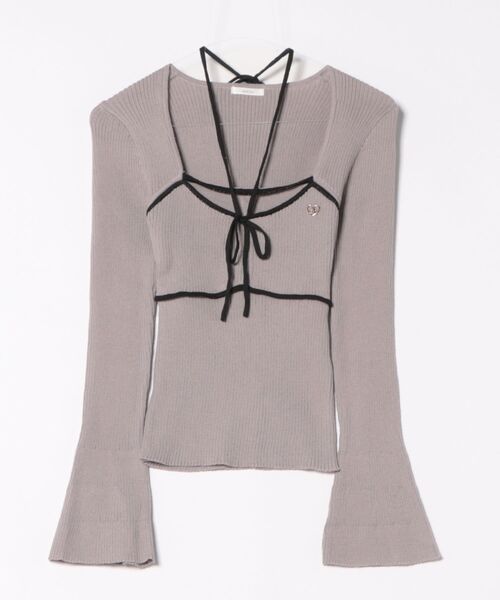 apres jour（アプレジュール）の「フロントリボンデザインニット（ニット/セーター・レディース・グレイッシュベージュ/ブラック/アイボリー・X-LARGE/フリー）」の22枚目の写真