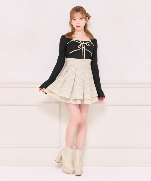 apres jour(アプレジュール)の「フロントリボンデザインニット(ニット/セーター・レディース・グレイッシュベージュ/ブラック/アイボリー・X-LARGE/フリー)」の12枚目の写真