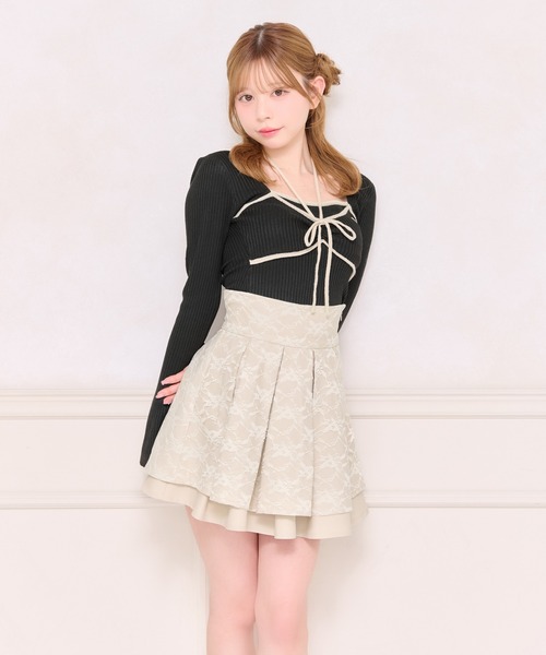 apres jour(アプレジュール)の「フロントリボンデザインニット(ニット/セーター・レディース・グレイッシュベージュ/ブラック/アイボリー・X-LARGE/フリー)」の11枚目の写真