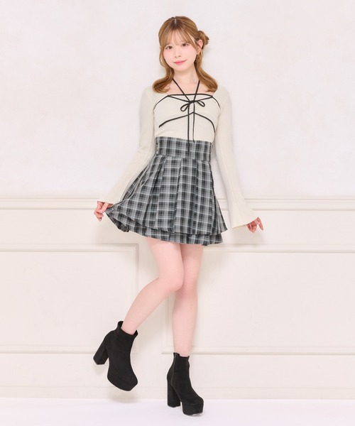apres jour(アプレジュール)の「フロントリボンデザインニット(ニット/セーター・レディース・グレイッシュベージュ/ブラック/アイボリー・X-LARGE/フリー)」の5枚目の写真