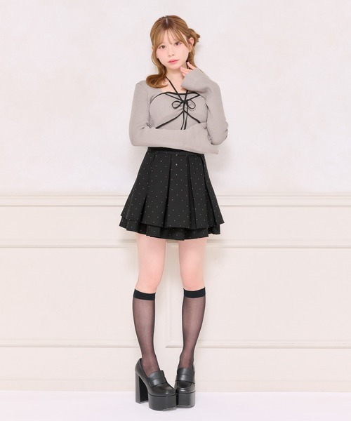 apres jour(アプレジュール)の「フロントリボンデザインニット(ニット/セーター・レディース・グレイッシュベージュ/ブラック/アイボリー・X-LARGE/フリー)」の15枚目の写真