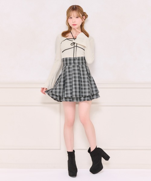 apres jour(アプレジュール)の「フロントリボンデザインニット(ニット/セーター・レディース・グレイッシュベージュ/ブラック/アイボリー・X-LARGE/フリー)」の6枚目の写真