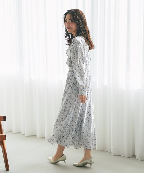 La boutique BonBon（ラブティックボンボン）の「【最強愛されワンピース】小花プリントマーメイドワンピース（ワンピース・レディース・オフホワイト/ライトグレー・FREE/PM）」の16枚目の写真