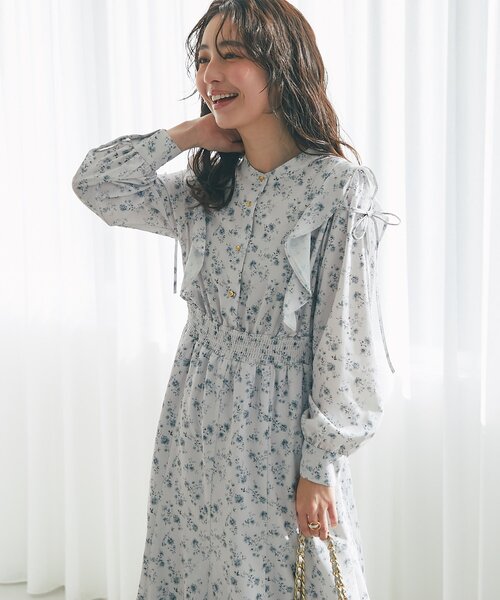 La boutique BonBon（ラブティックボンボン）の「【最強愛されワンピース】小花プリントマーメイドワンピース（ワンピース・レディース・オフホワイト/ライトグレー・FREE/PM）」の17枚目の写真