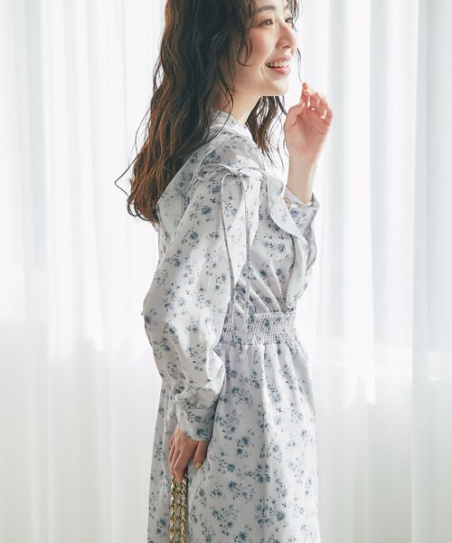 La boutique BonBon（ラブティックボンボン）の「【最強愛されワンピース】小花プリントマーメイドワンピース（ワンピース・レディース・オフホワイト/ライトグレー・FREE/PM）」の18枚目の写真