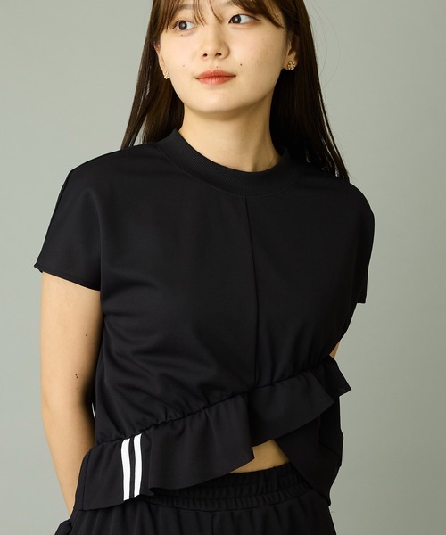 mien（ミアン）の「【mien】クロップデザインジャージーTee（Tシャツ/カットソー・レディース・ブラック/ライトグレー・38）」の2枚目の写真