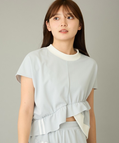 mien（ミアン）の「【mien】クロップデザインジャージーTee（Tシャツ/カットソー・レディース・ブラック/ライトグレー・38）」の3枚目の写真