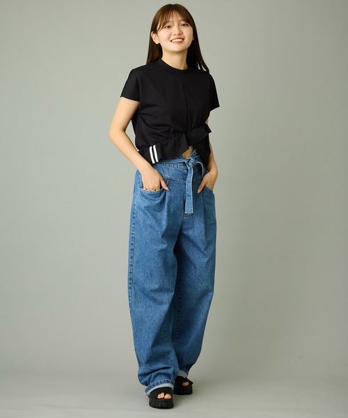 mien（ミアン）の「【mien】クロップデザインジャージーTee（Tシャツ/カットソー・レディース・ブラック/ライトグレー・38）」の14枚目の写真