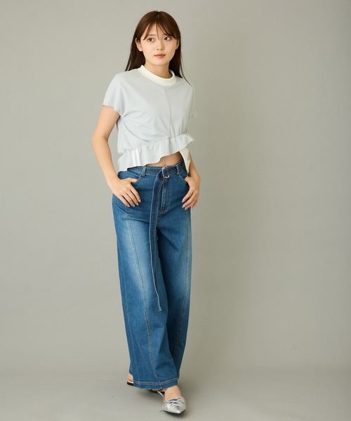 mien（ミアン）の「【mien】クロップデザインジャージーTee（Tシャツ/カットソー・レディース・ブラック/ライトグレー・38）」の18枚目の写真
