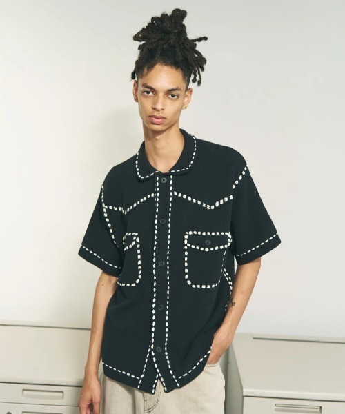 PHINGERIN（フィンガリン）の「PHINGERIN SUMMER PG1 WESTERN SHIRT (PD-261-KN-011)（シャツ/ブラウス・メンズ・ネイビー/ブラック・X-LARGE/LARGE/MEDIUM）」の2枚目の写真