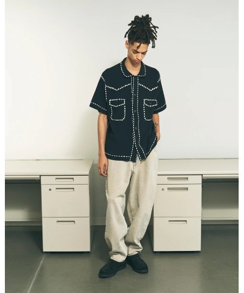 PHINGERIN（フィンガリン）の「PHINGERIN SUMMER PG1 WESTERN SHIRT (PD-261-KN-011)（シャツ/ブラウス・メンズ・ネイビー/ブラック・X-LARGE/LARGE/MEDIUM）」の5枚目の写真
